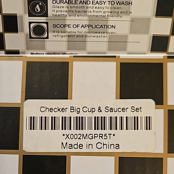 Checkered Tea Set, NWT - Picture 7 of 7